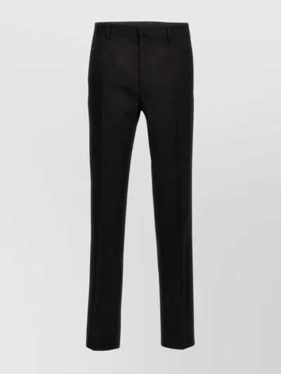 Lanvin Formal Trousers With Belt Loops And Pockets In Black