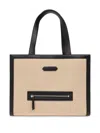 Lanvin Frame Shopper Horizontal Handbag In Dkbeigblck