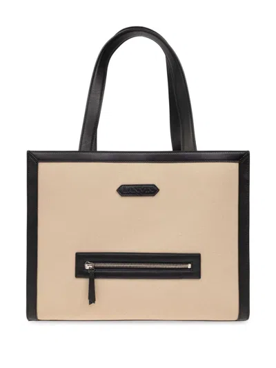 Lanvin Frame Shopper Horizontal Handbag In Brown