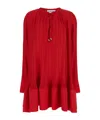 Lanvin Short Dress With Red Pleated Effect In Red