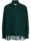 Lanvin Check-pattern Fringed Wool Shirt