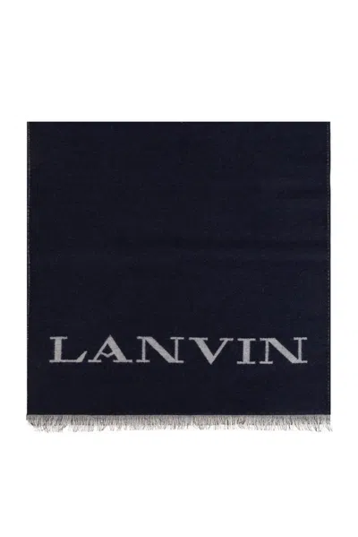 Lanvin Fringed Edge Scarf In Blue