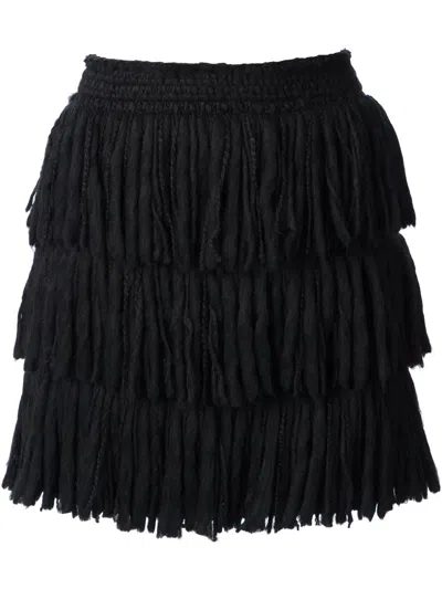 Lanvin Fringed Skirt In Black