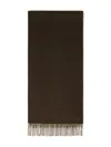 Lanvin Fringed Wool Scarf In Brown
