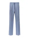 Lanvin Front Pleat Pants In Light Blue