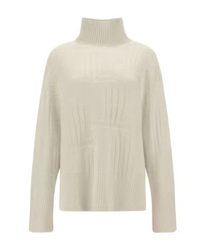 Lanvin Funnel-neck Knitted Jumper In Nude