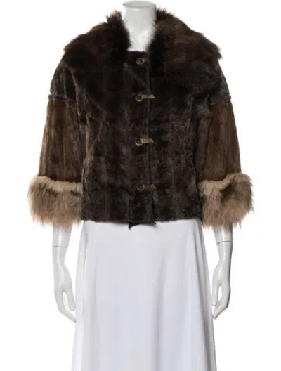 Pre-owned Lanvin Fur Fur Jacket In Brown