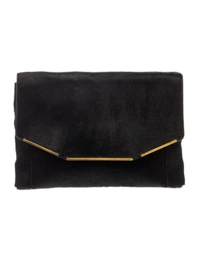 Pre-owned Lanvin Fur Portfolio In Black