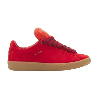 Pre-owned Lanvin Future X  Hyper Curb Sneakers 'poppy Red Orange' | Men's Size 45
