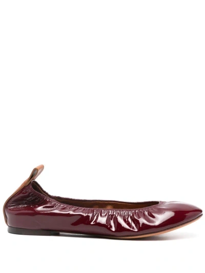 Lanvin Women's The Ballerina Flat In Patent Leather In Red