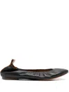 Lanvin Leather Ballerinas In Black