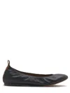 Lanvin Gathered Design Leather Ballerina Flats In Black