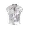 Lanvin Sleeveless Metallic Top In Silver