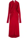 Lanvin Draped V-neck Dress In Red
