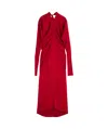 Lanvin Draped V-neck Dress In Red