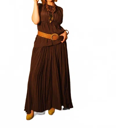 Lanvin Gathered Maxi Skirt In Cocoa In Brown