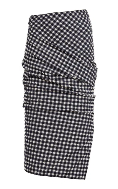 Lanvin Gathered Midi Skirt In Black