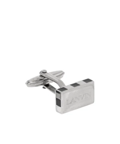 Lanvin Geometric Detail Cufflinks In Gray