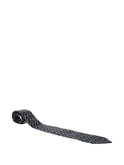 Pre-owned Lanvin Geometric-floral Silk Tie