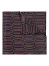Lanvin Geometric-pattern Silk Scarf In Brown