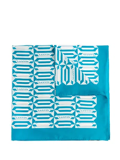 Lanvin Geometric-printed Scarf In Blue