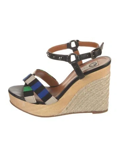 Pre-owned Lanvin Gg Embossed Canvas Espadrilles In Neutral