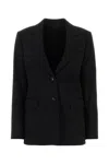 Lanvin Blazer Longline Single-breasted Notch Lapels Flap Pockets In Black