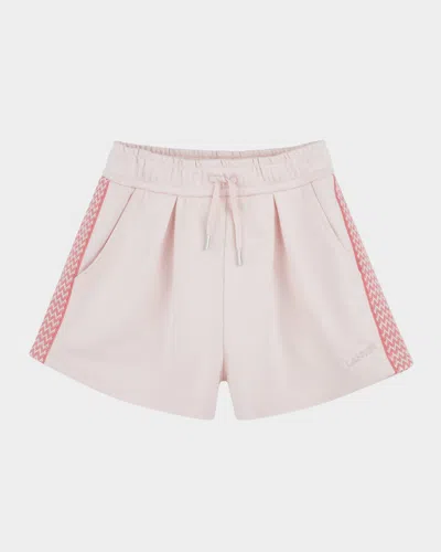 Lanvin Kids' Girl's Curb Braid Detailed Shorts In Pale Pink