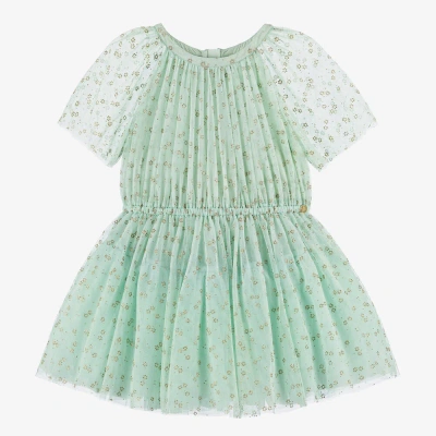 Lanvin Kids' Girls Mint Green Glitter Tulle Dress