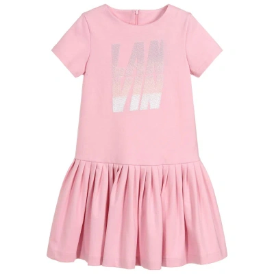 Lanvin Kids' Girls Pink Sequin Logo Jersey Dress