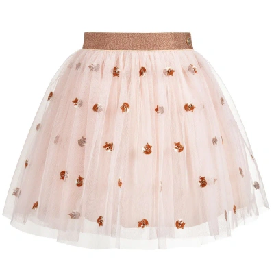 Lanvin Kids' Girls Pink Tulle Embroidered Skirt