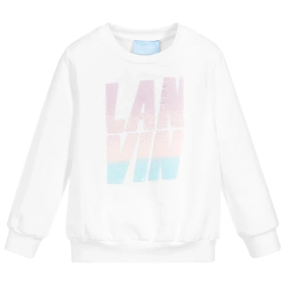 Lanvin Kids' Girls White Logo Sweatshirt
