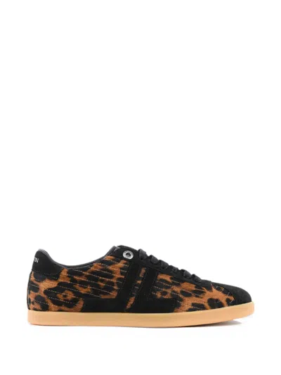 Lanvin Glenn 2.0 Leopard-print Sneakers In Brown
