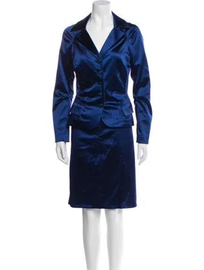 Pre-owned Lanvin Glitter Accents Skirt Set In Blue