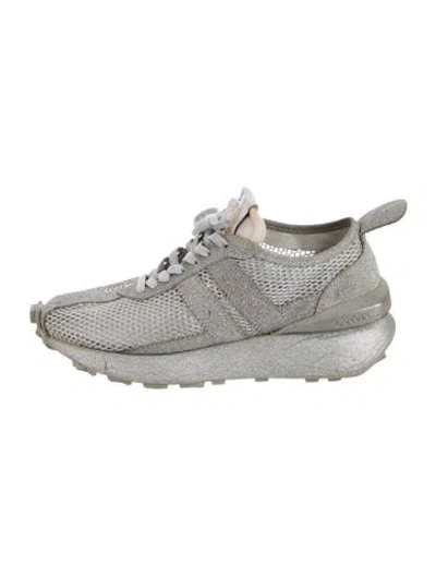 Pre-owned Lanvin Glitter Glitter Accents Chunky Sneakers In Metallic/silver