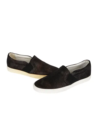 Lanvin Glitter Velvet Slip-on In Black