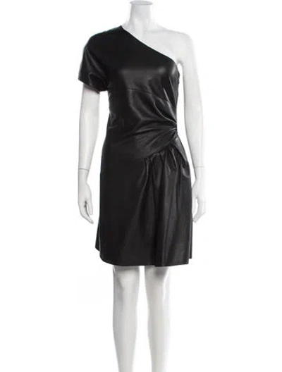 Pre-owned Lanvin Goat Leather Mini Dress In Gold