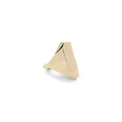 Lanvin Gold Cubic Metal Brass Ring