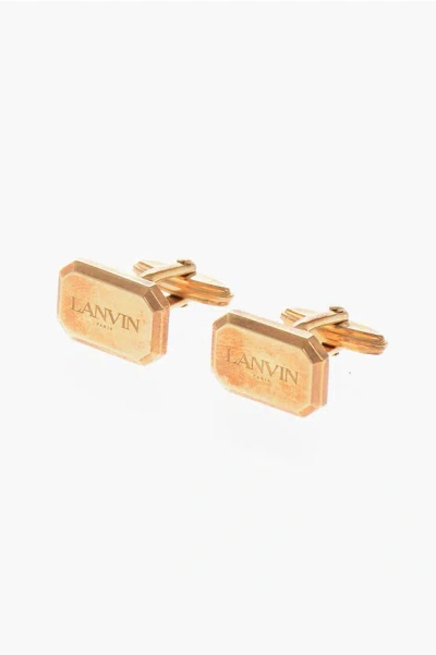 Lanvin Gold Finished Logoed Cufflinks