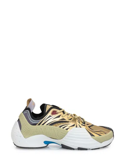 Lanvin Gold Graphic Flash-x Sneakers In Golden