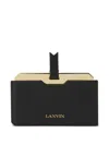 Lanvin Gold-stamp Leather Card Holder In Black