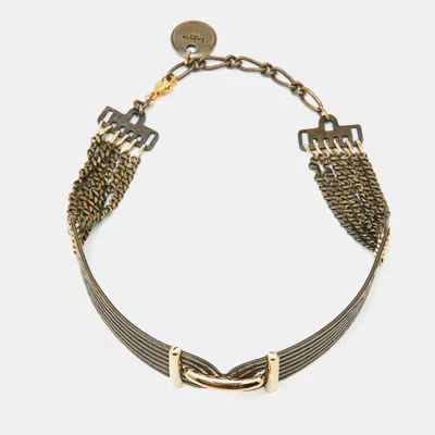 Pre-owned Lanvin Gold Tone Choker Necklace