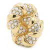 Lanvin Melodie Embellished Bow Detailed Ring In Gold/crystal