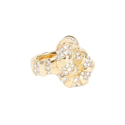 Lanvin Golden Brass Rhinestone Melodie Ring In Not Applicable