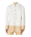 Lanvin Gradient Effect Curved Hem Shirt In White