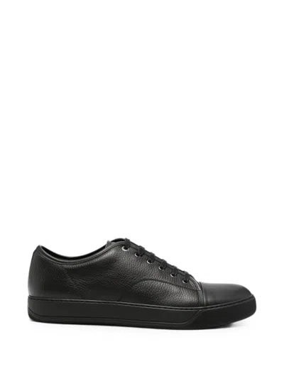 Lanvin Lace Up Sneakers Round Toe Lightweight Rubber Sole In Black
