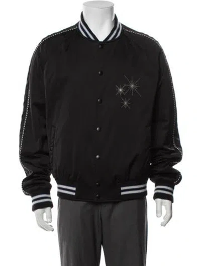 Pre-owned Lanvin Graphic Print Bomber Jacket In Blue