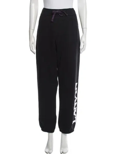 Pre-owned Lanvin Graphic Print Bow Accents Sweatpants W/ Tags In Black