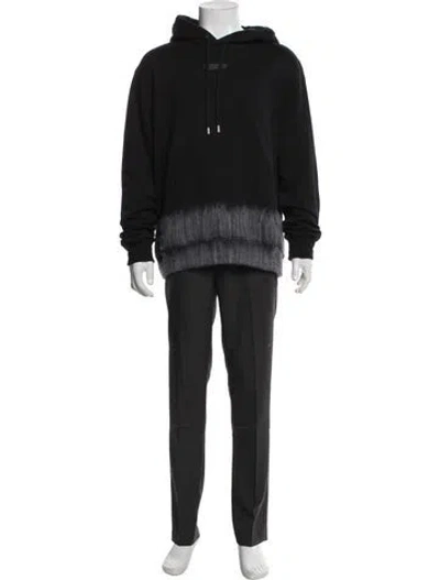Pre-owned Lanvin Graphic Print Crew Neck Hoodie In Black