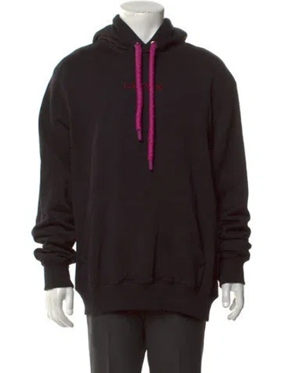 Pre-owned Lanvin Graphic Print Crew Neck Hoodie In Black